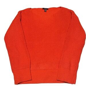 Kenneth Cole orange ribbed knit sweater. Boat neck size M